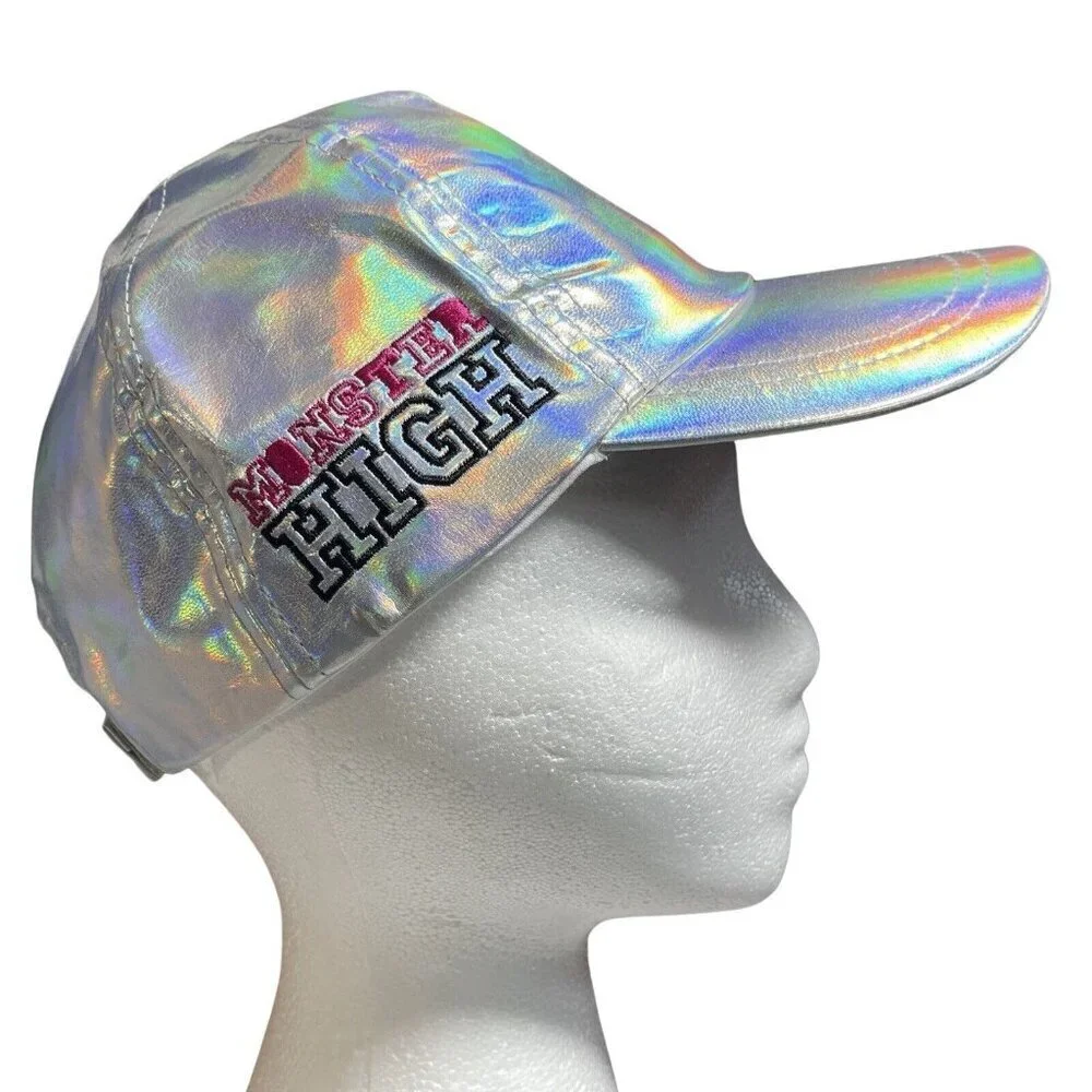 MONSTER HIGH‎ Girls Shiny Silver Cap Logo Skull One Size (4-16) Adjustable NEW
